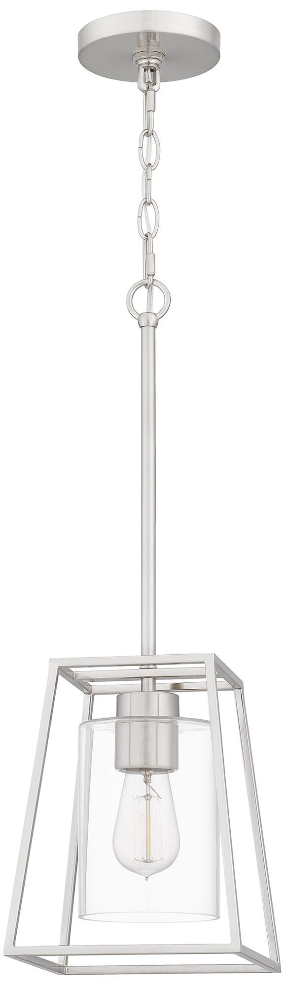 Prescott 1-Light Brushed Nickel Mini Pendant