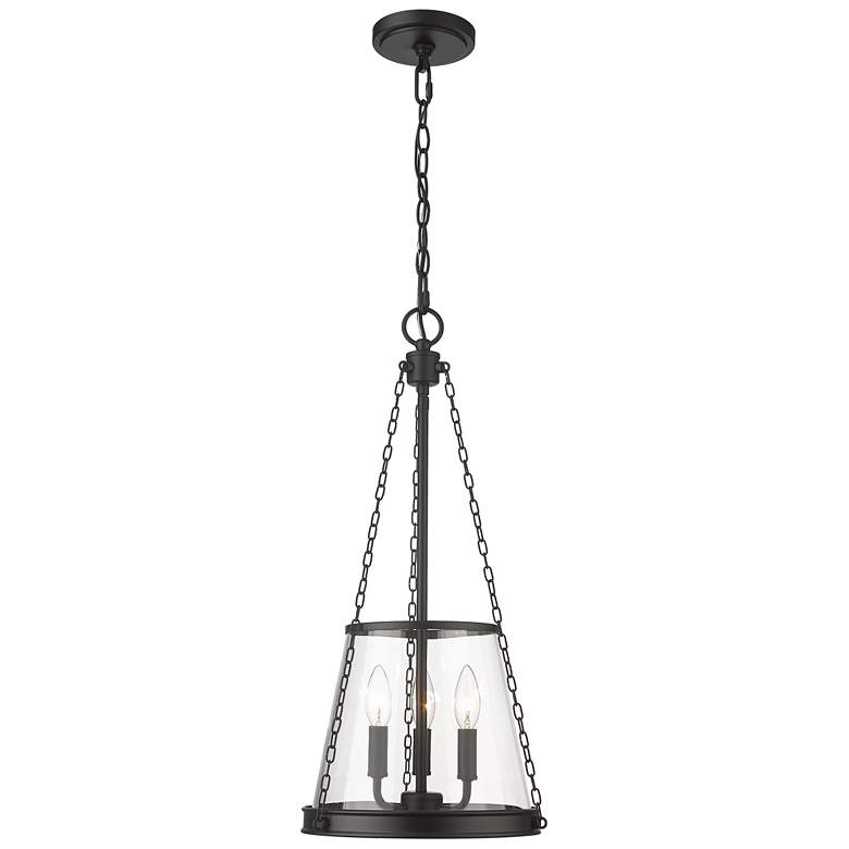Image 1 Prescott 12" Wide Matte Black 3-Light Mini Pendant