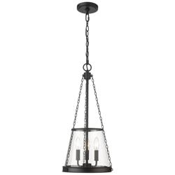 Prescott 12" Wide Matte Black 3-Light Mini Pendant