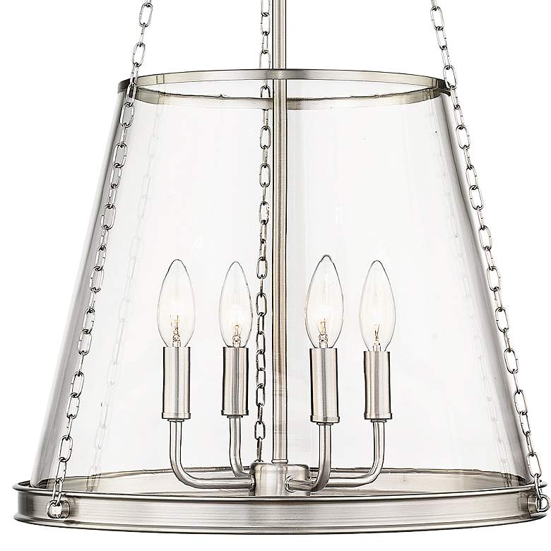 Image 2 Prescott 18" Wide Brushed Nickel 4-Light Pendant more views