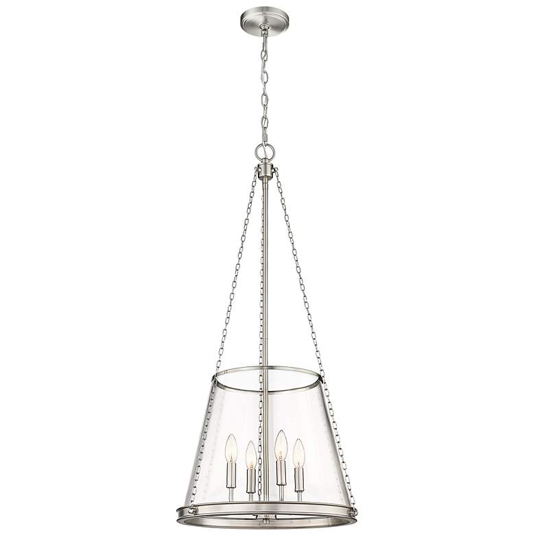 Image 4 Prescott 18" Wide Brushed Nickel 4-Light Pendant more views