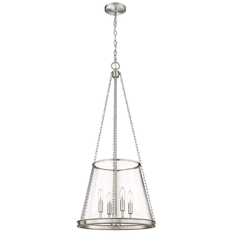 Image 6 Prescott 18" Wide Brushed Nickel 4-Light Pendant more views