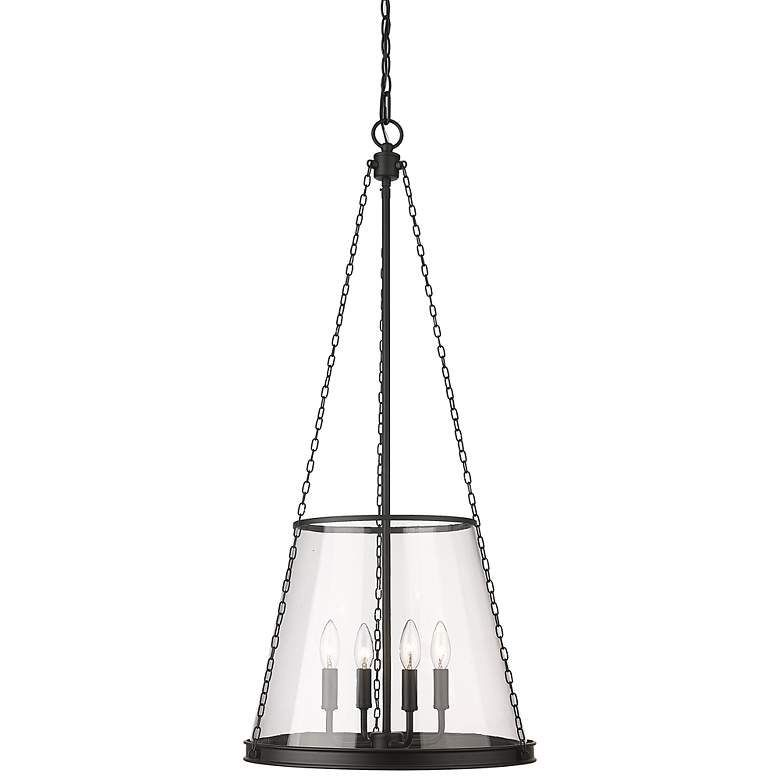 Image 1 Prescott 18" Wide Matte Black 4-Light Cone Pendant