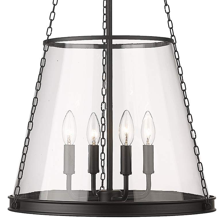 Image 2 Prescott 18" Wide Matte Black 4-Light Cone Pendant more views