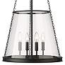 2_Prescott 18" Wide Matte Black 4-Light Cone Pendant more views