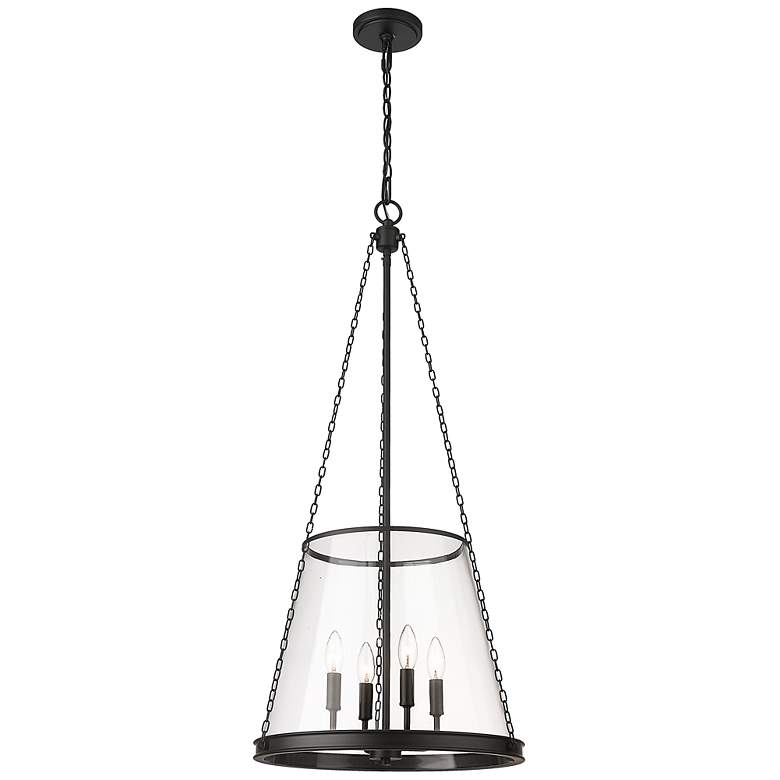 Image 4 Prescott 18" Wide Matte Black 4-Light Cone Pendant more views
