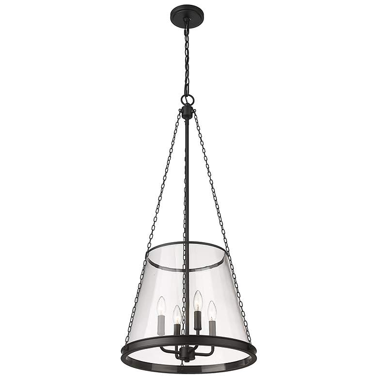 Image 5 Prescott 18" Wide Matte Black 4-Light Cone Pendant more views