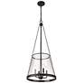 5_Prescott 18" Wide Matte Black 4-Light Cone Pendant more views