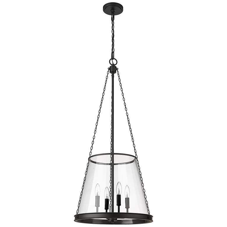 Image 6 Prescott 18" Wide Matte Black 4-Light Cone Pendant more views