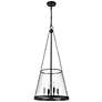 6_Prescott 18" Wide Matte Black 4-Light Cone Pendant more views