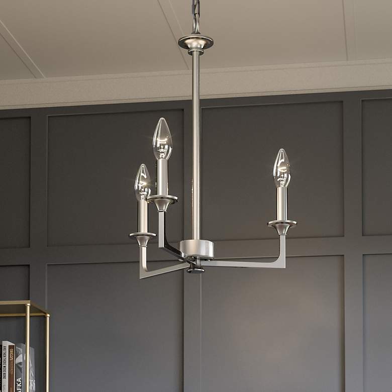 Image 1 Prescott 3-Light Brushed Nickel Chandelier