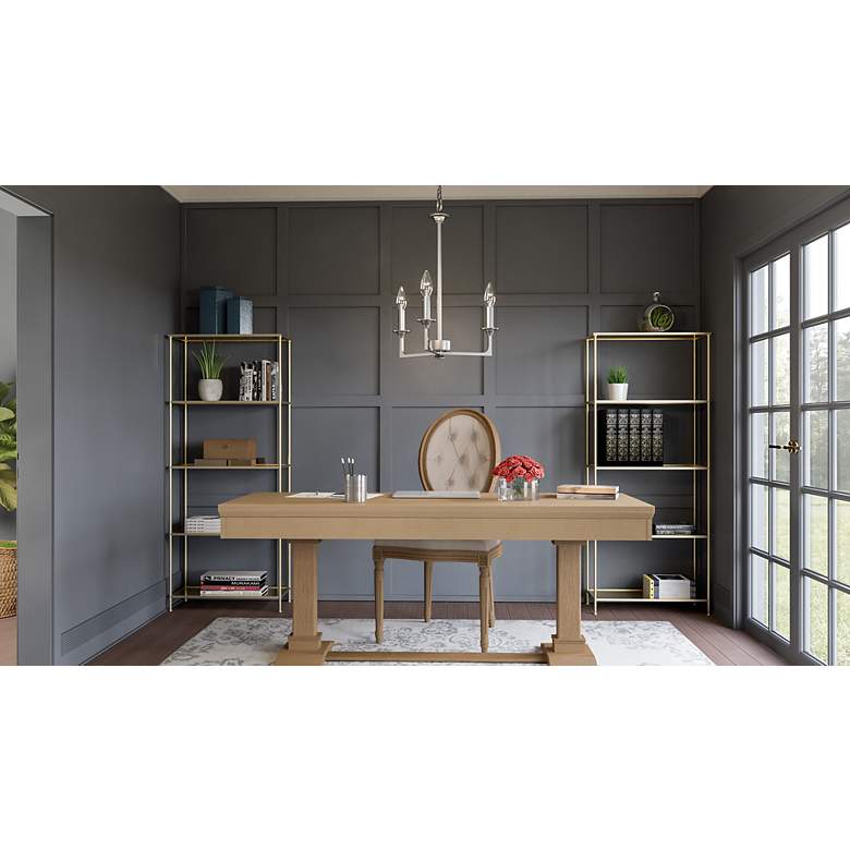 Image 6 Prescott 3-Light Brushed Nickel Chandelier more views