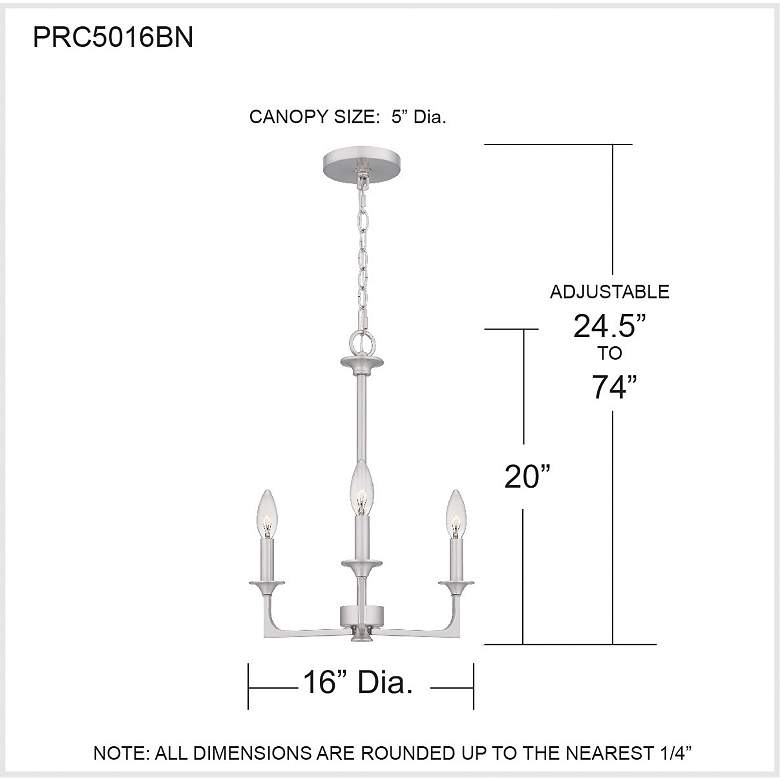 Image 7 Prescott 3-Light Brushed Nickel Chandelier more views