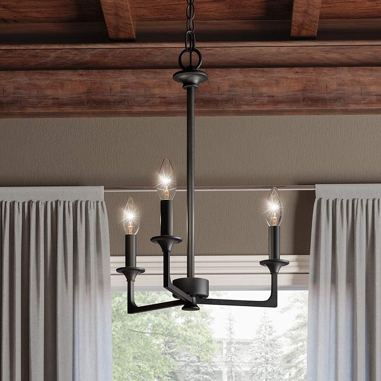 Image 1 Prescott 3-Light Matte Black Chandelier