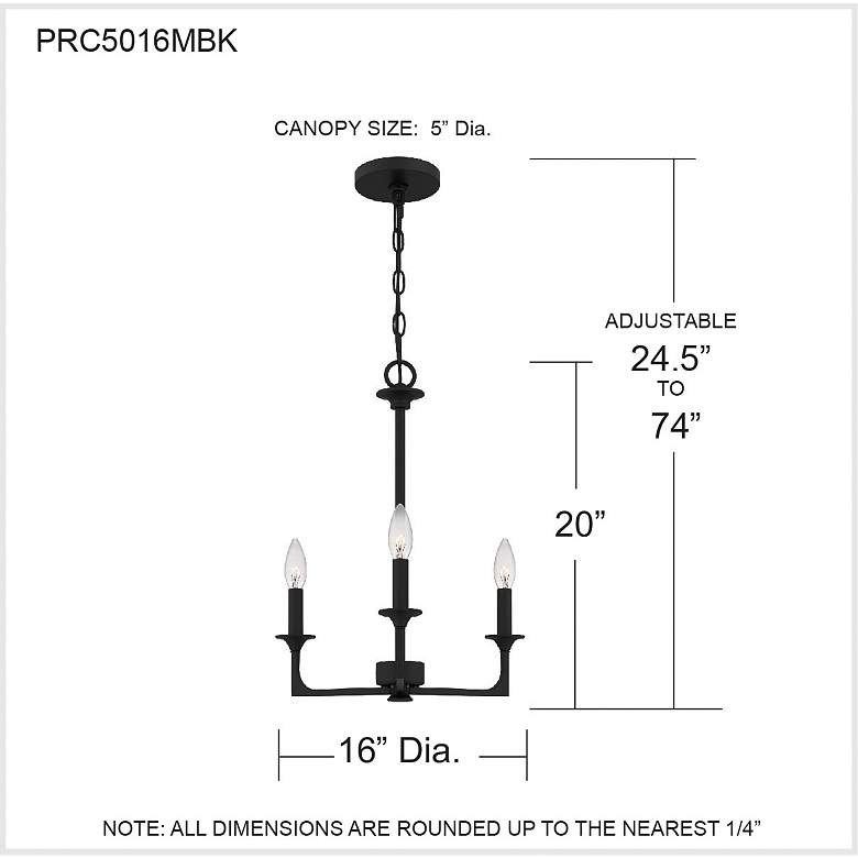 Image 7 Prescott 3-Light Matte Black Chandelier more views
