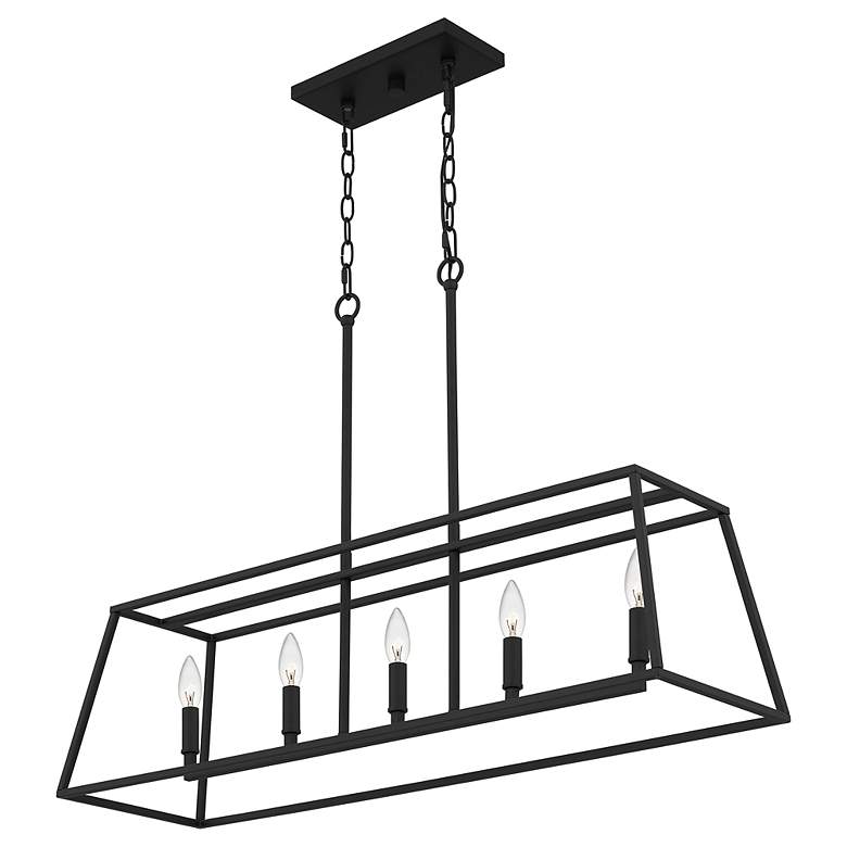 Image 5 Prescott 36" Wide Matte Black 5-Light Island Chandelier more views
