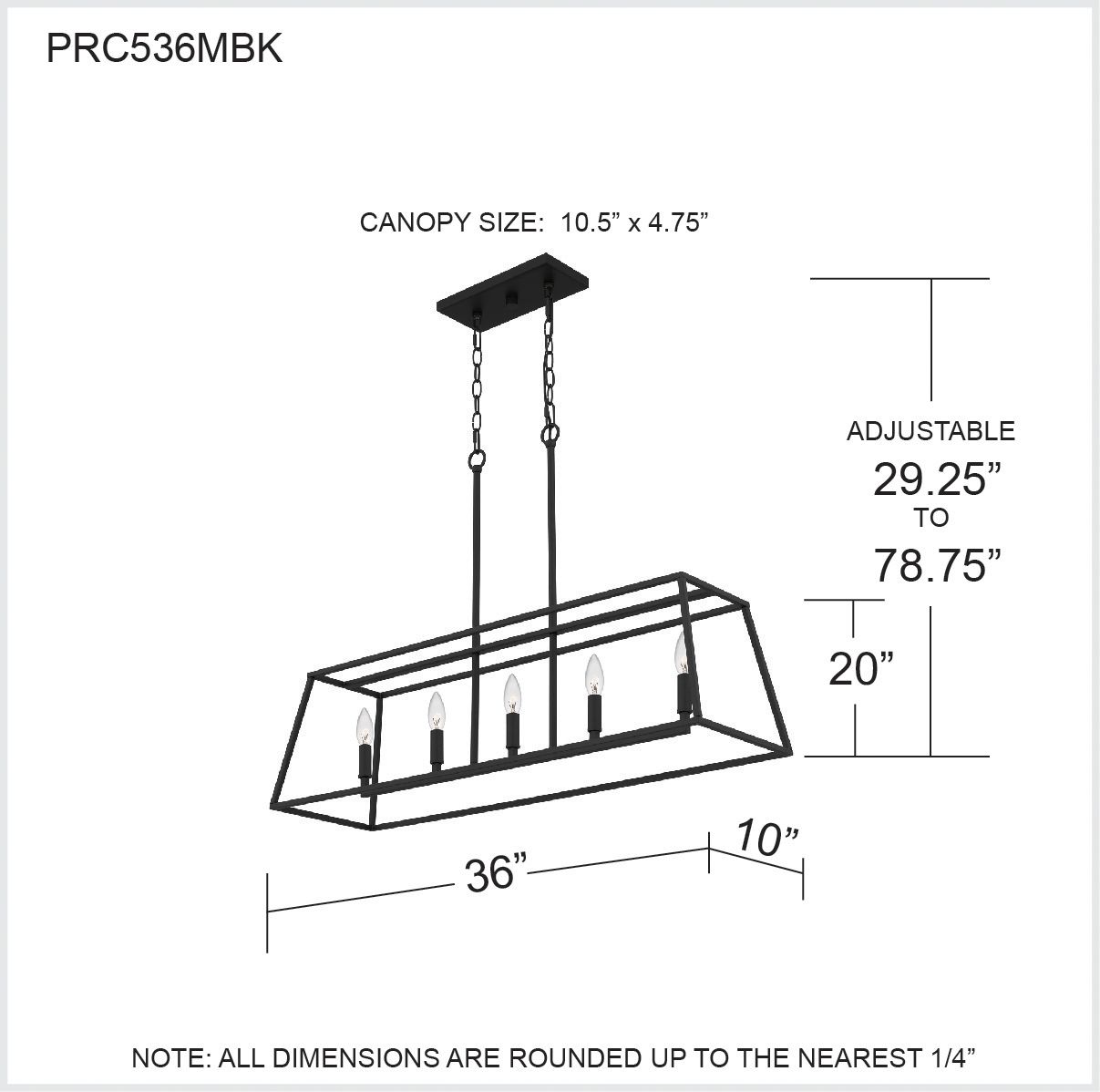 Prescott 36" Wide Matte Black 5-Light Island Chandelier in scene