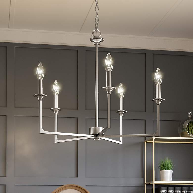 Image 1 Prescott 5-Light Brushed Nickel Chandelier