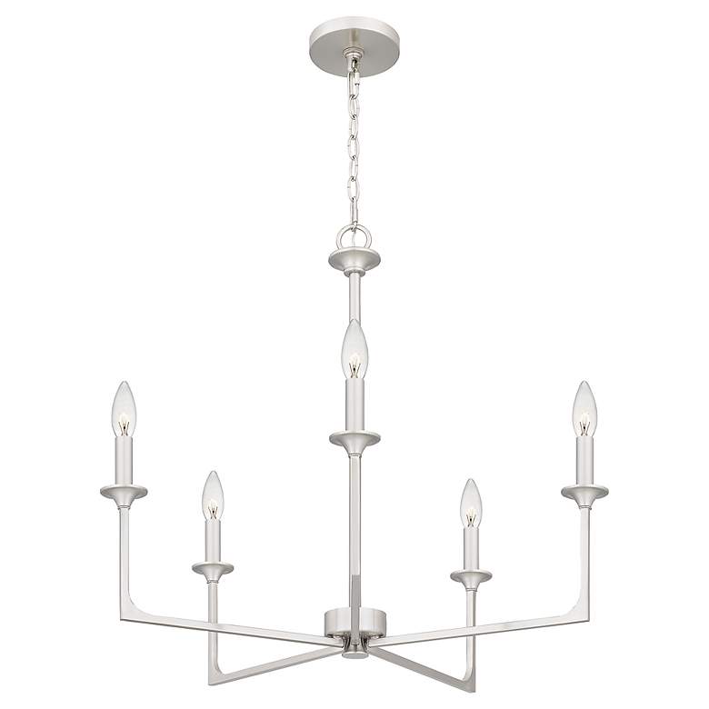Image 4 Prescott 5-Light Brushed Nickel Chandelier more views