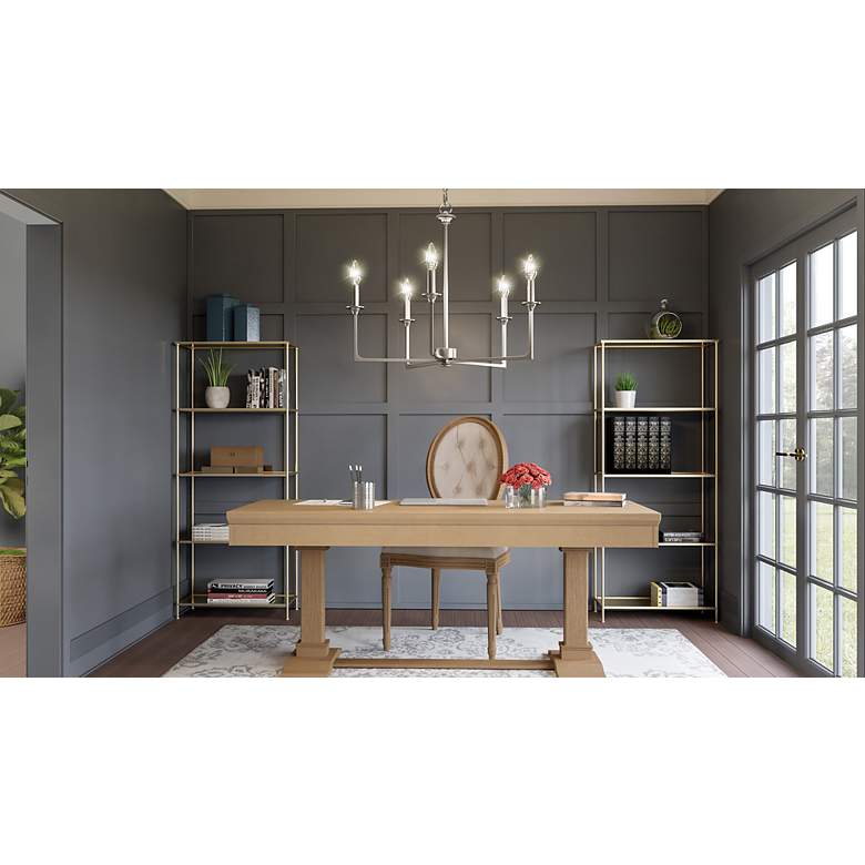 Image 6 Prescott 5-Light Brushed Nickel Chandelier more views