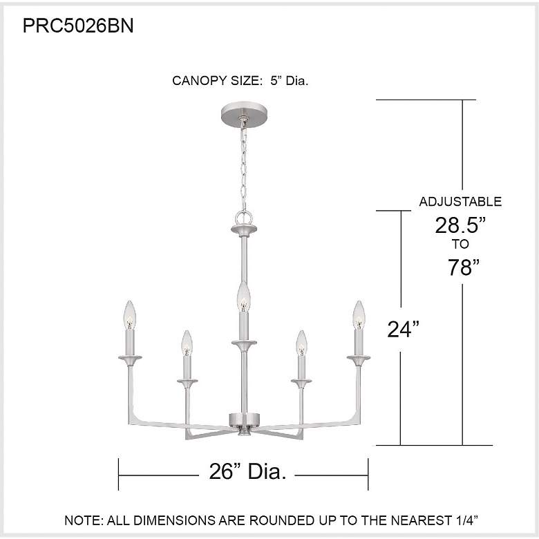 Image 7 Prescott 5-Light Brushed Nickel Chandelier more views