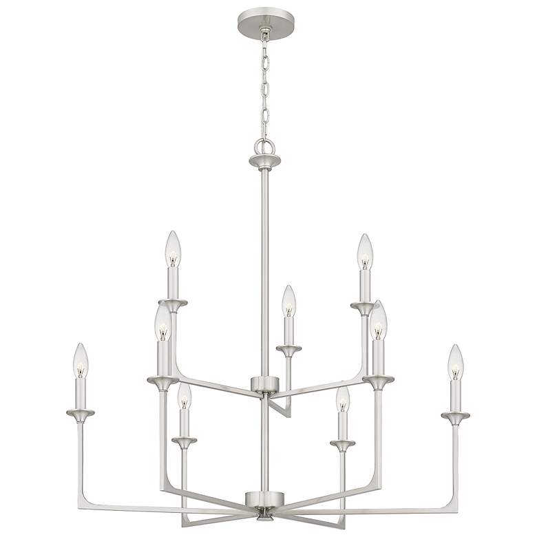Image 2 Prescott 9-Light Brushed Nickel Chandelier