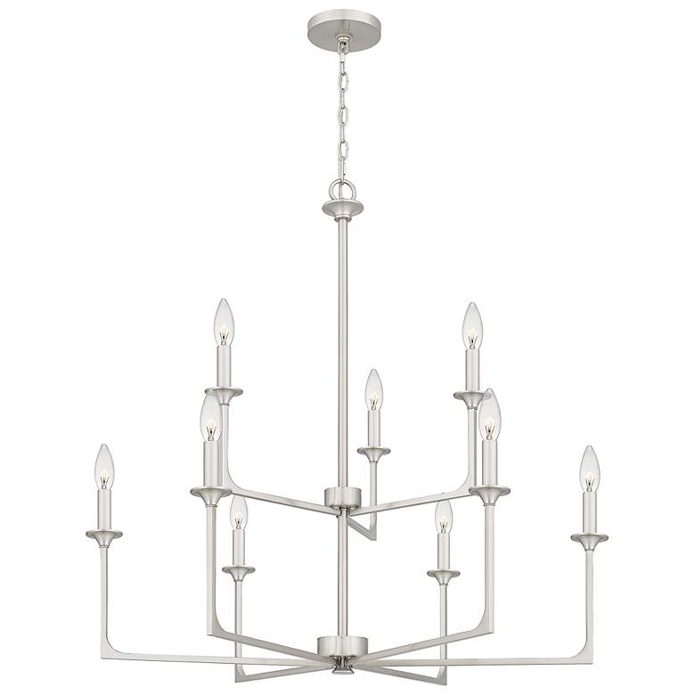 Image 1 Prescott 9-Light Brushed Nickel Chandelier