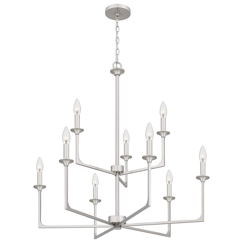 Image 4 Prescott 9-Light Brushed Nickel Chandelier more views