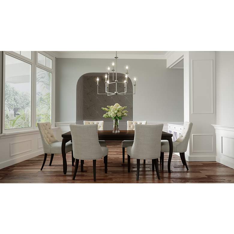 Image 6 Prescott 9-Light Brushed Nickel Chandelier more views