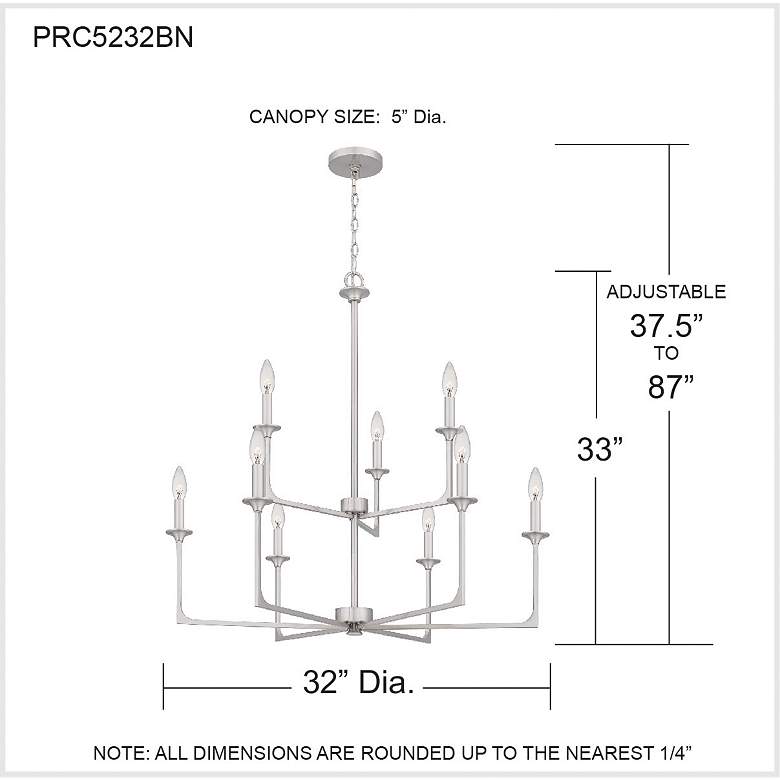 Image 7 Prescott 9-Light Brushed Nickel Chandelier more views