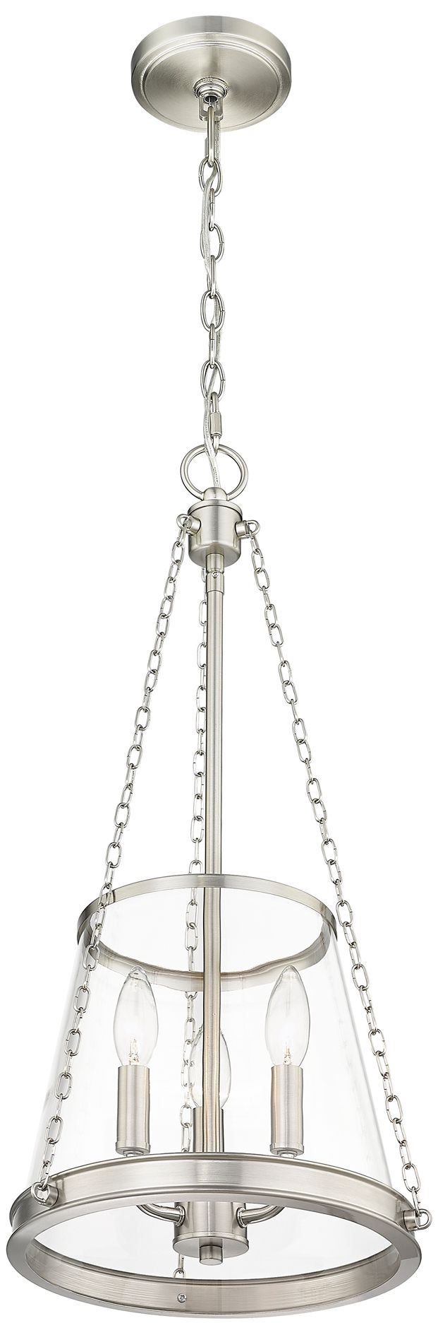 Image 4 Prescott by Z-Lite Brushed Nickel 12 inch 3 Light Pendant more views