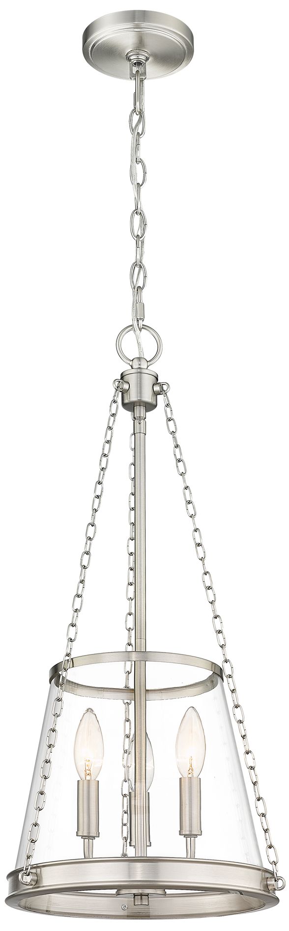 Image 5 Prescott by Z-Lite Brushed Nickel 12 inch 3 Light Pendant more views
