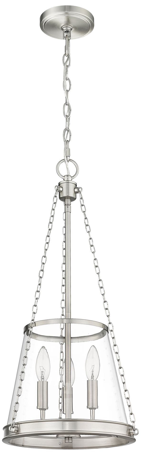 Image 7 Prescott by Z-Lite Brushed Nickel 12 inch 3 Light Pendant more views