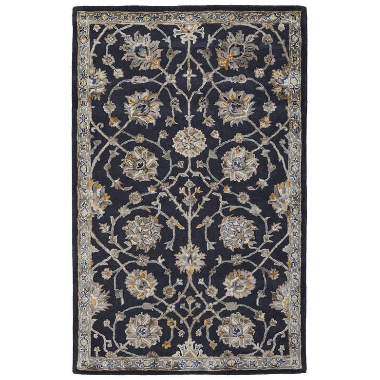 Image 1 Prescott Traditional Floral & Botanical Hand Tufted Blue Area Rug 8940F
