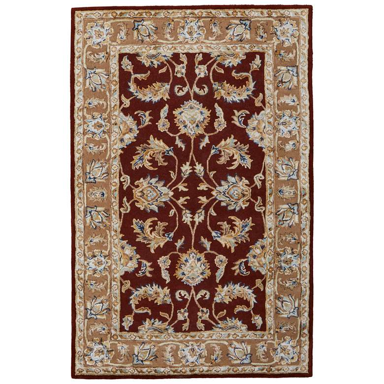 Image 1 Prescott Traditional Oriental Hand Tufted Red Area Rug 8937F