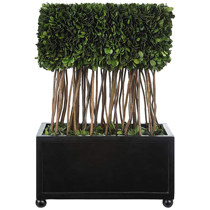 Faux Boxwood Ball, 18 Green Topiary Plant