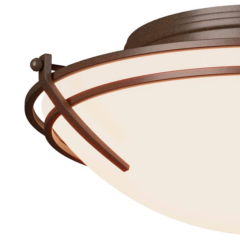 Image 2 Presidio Tryne 15.7" Wide Bronze Flush Mount With Opal Glass Shade more views