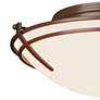 2_Presidio Tryne 15.7" Wide Bronze Flush Mount With Opal Glass Shade more views