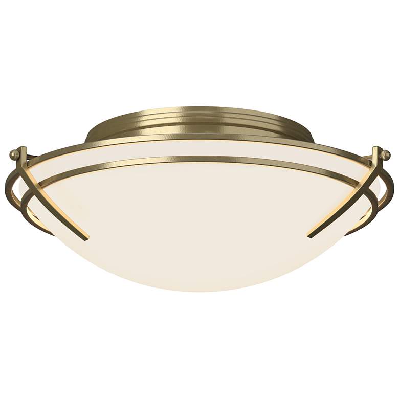 Image 1 Presidio Tryne 15.7" Wide Modern Brass Flush Mount With Opal Glass Sha