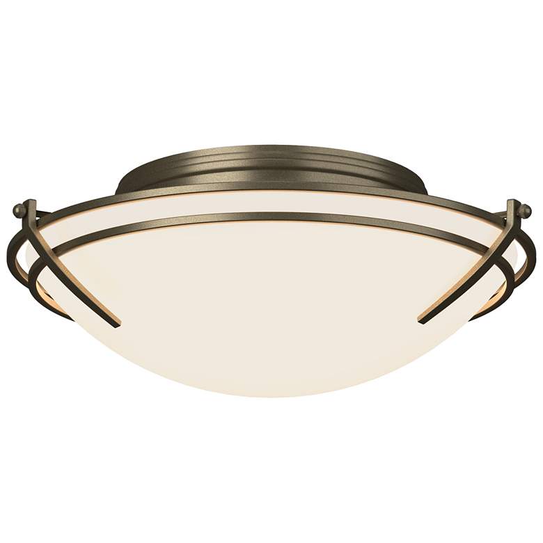 Image 1 Presidio Tryne 15.7" Wide Soft Gold Flush Mount With Opal Glass Shade