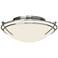 Presidio Tryne 15.7" Wide Sterling Flush Mount With Opal Glass Shade