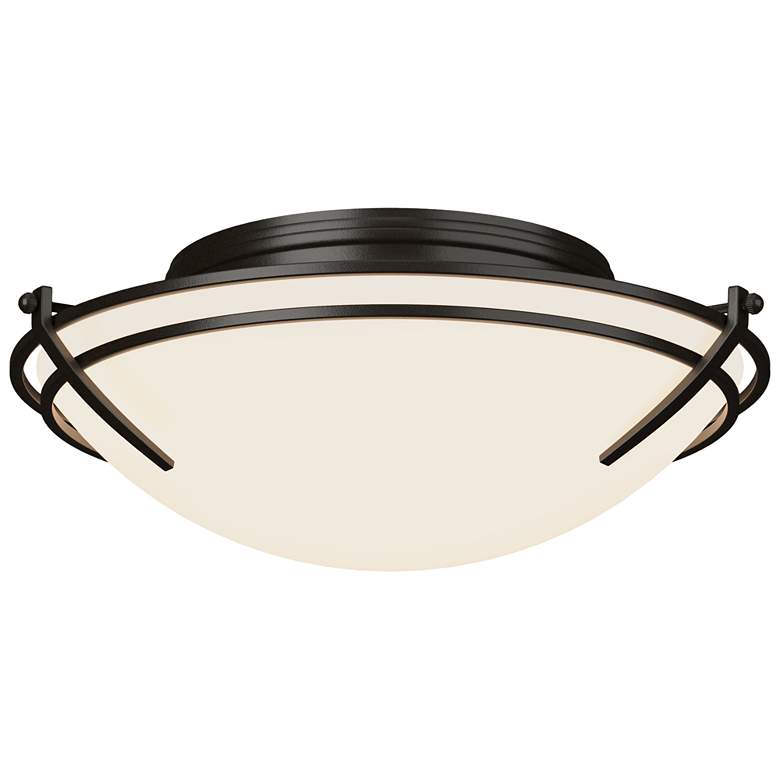 Image 1 Presidio Tryne 15.7"W Oil Rubbed Bronze Flush Mount With Opal Glass Sh