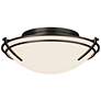 Presidio Tryne 15.7"W Oil Rubbed Bronze Flush Mount With Opal Glass Sh