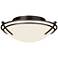 Presidio Tryne 15.7"W Oil Rubbed Bronze Flush Mount With Opal Glass Sh