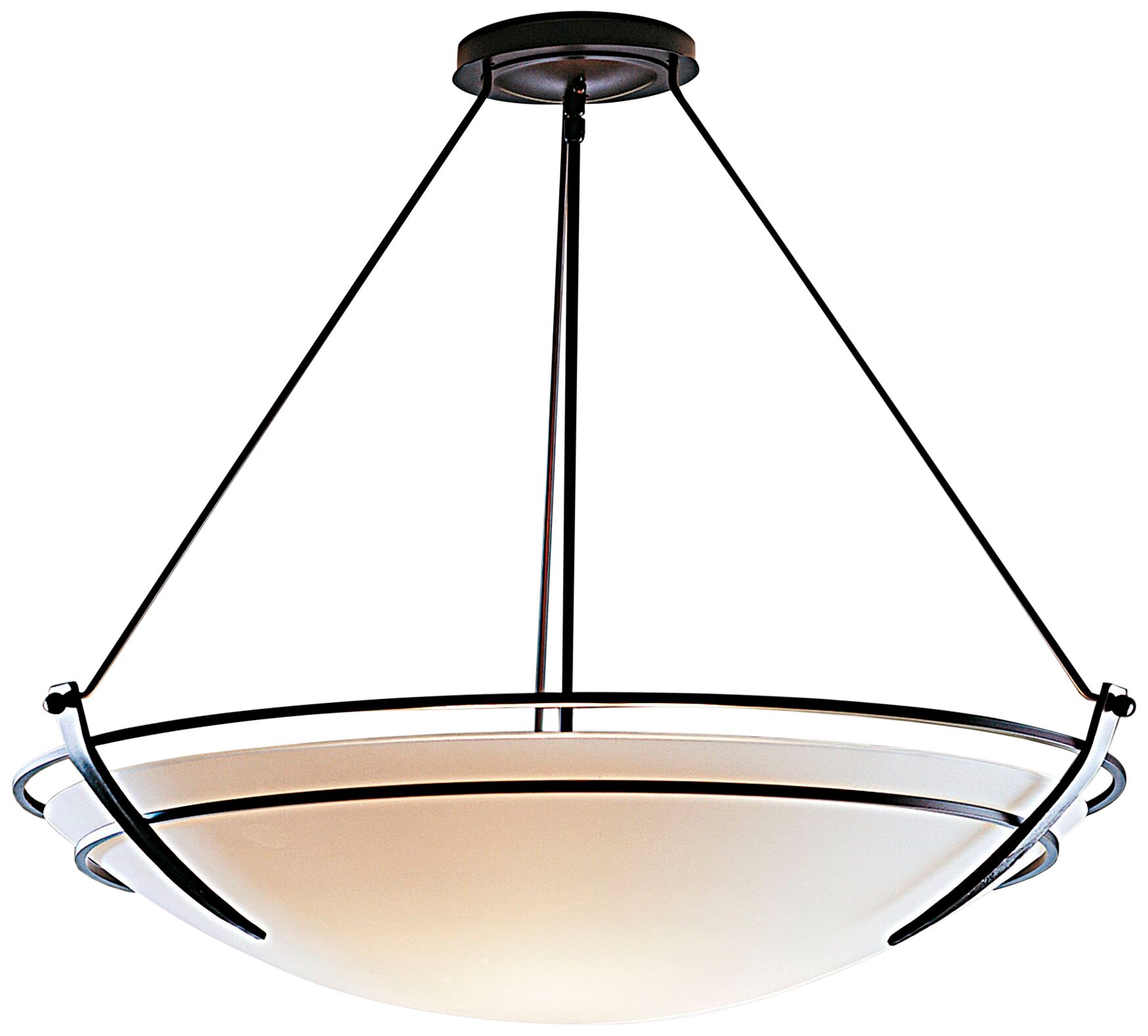 Image 2 Presidio Tryne 28.6"W Large Dark Smoke Semi-Flush With Opal Shade