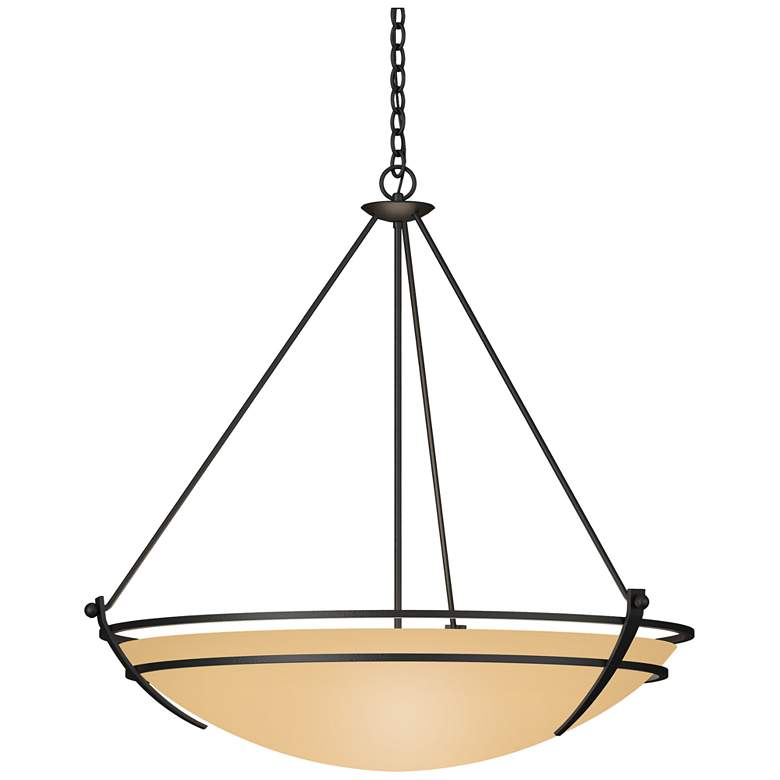 Image 1 Presidio Tryne 35.1" Wide Large Scale Black Pendant With Sand Glass Sh