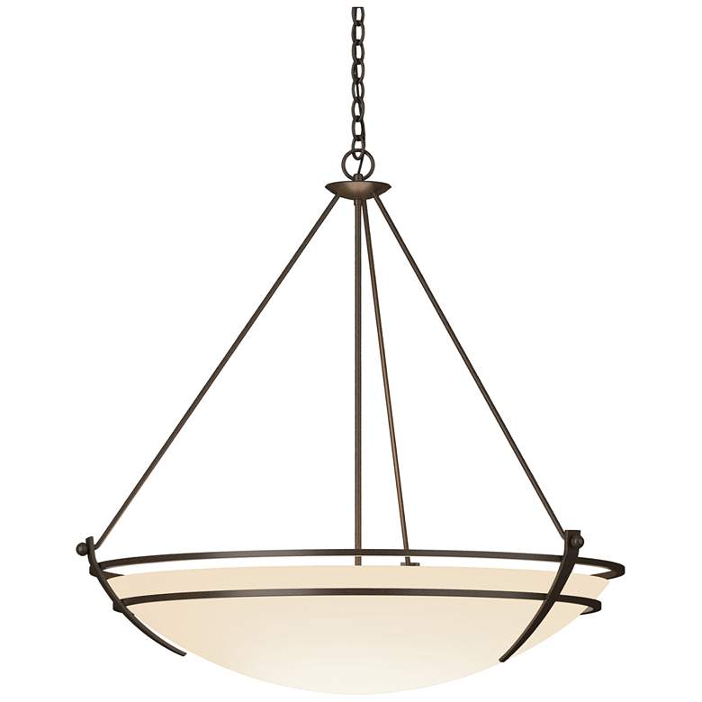 Image 1 Presidio Tryne 35.1" Wide Large Scale Bronze Pendant With Opal Glass S