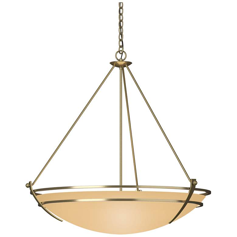Image 1 Presidio Tryne 35.1"W Large Scale Modern Brass Pendant w/ Sand Glass S