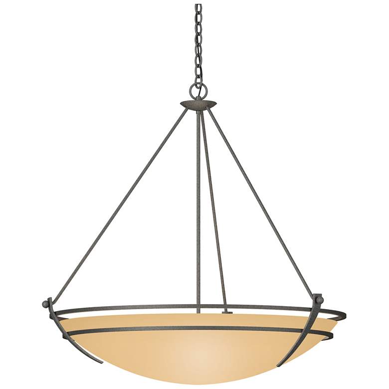 Image 1 Presidio Tryne 35.1"W Large Scale Natural Iron Pendant w/ Sand Glass S