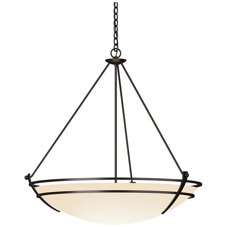 Image 1 Presidio Tryne 35.1"W Large Scale Oil Rubbed Bronze Pendant w/ Opal Sh